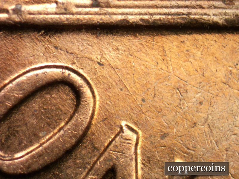 Die-stage B marker on 1961D•1MM•008 (1961 Repunched Mint Mark).