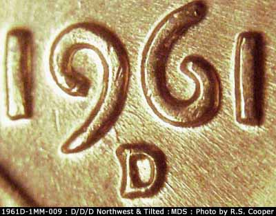 1961 Lincoln cent obverse, CopperCoins die 1961D•1MM•009.