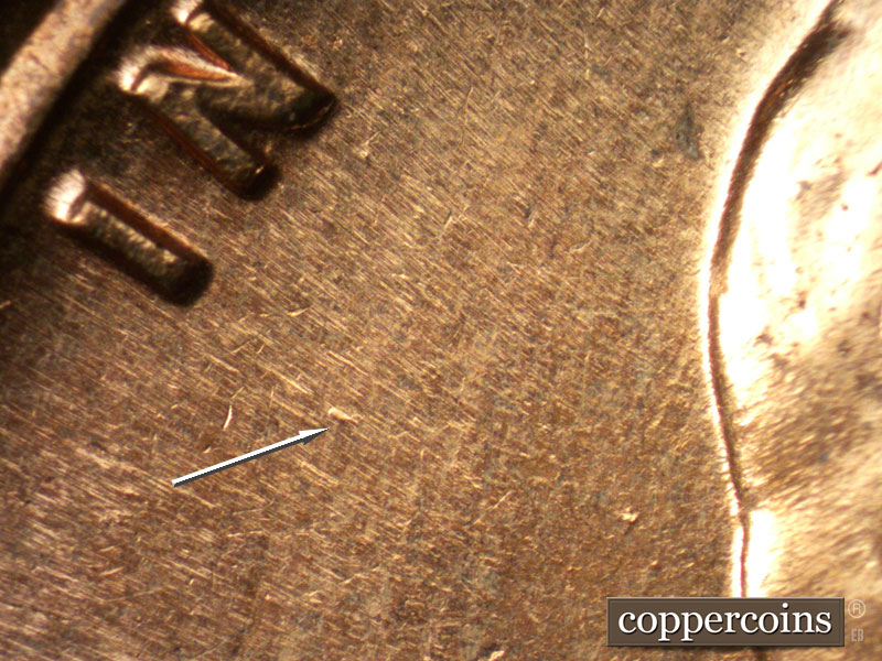 Die-stage C marker on 1961D•1MM•009 (1961 Repunched Mint Mark).