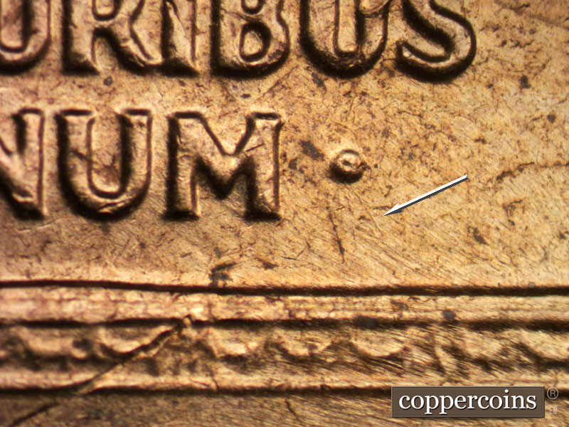 Die-stage C marker on 1961D•1MM•009 (1961 Repunched Mint Mark).