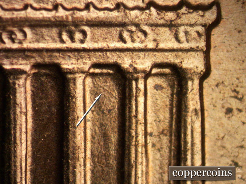 Die-stage C marker on 1961D•1MM•009 (1961 Repunched Mint Mark).