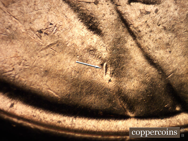 Die-stage C marker on 1961D•1MM•010 (1961 Repunched Mint Mark).