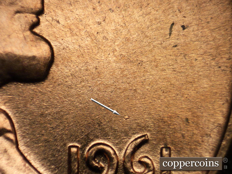 Die-stage C marker on 1961D•1MM•010 (1961 Repunched Mint Mark).