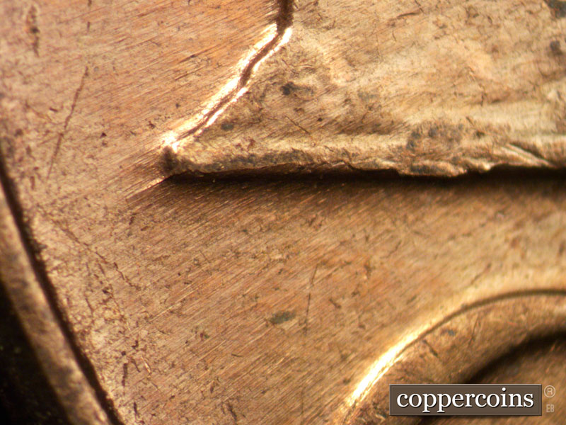 Die-stage C marker on 1961D•1MM•011 (1961 Repunched Mint Mark).