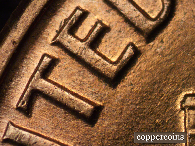 Die-stage B marker on 1961D•1MM•012 (1961 Repunched Mint Mark).