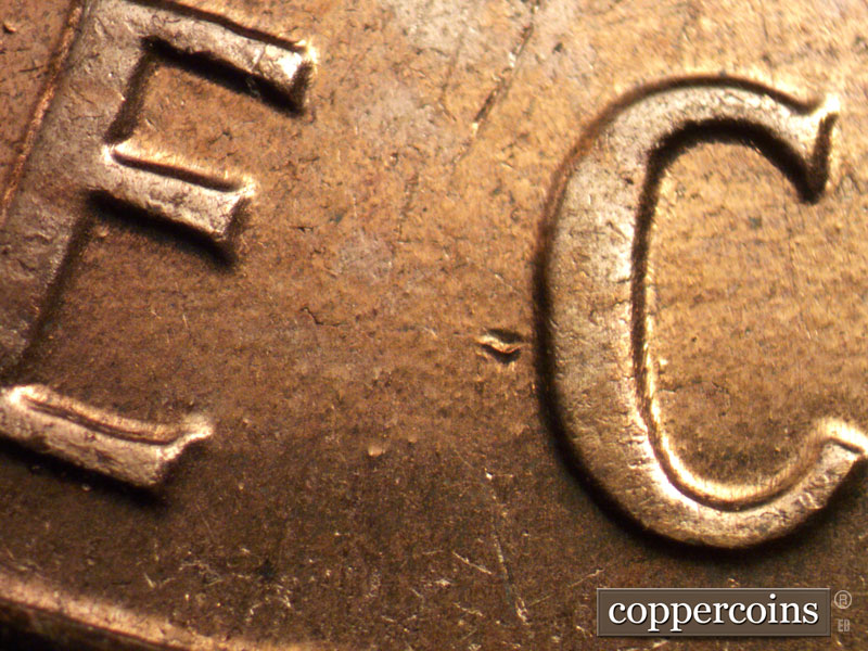 Die-stage B marker on 1961D•1MM•012 (1961 Repunched Mint Mark).