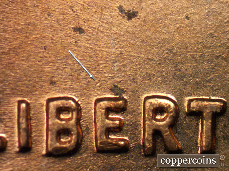 Die-stage C marker on 1961D•1MM•012 (1961 Repunched Mint Mark).