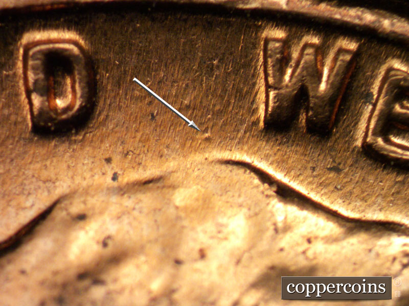 Die-stage C marker on 1961D•1MM•012 (1961 Repunched Mint Mark).