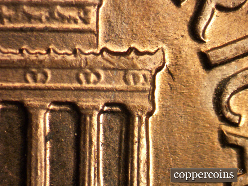 Die-stage C marker on 1961D•1MM•012 (1961 Repunched Mint Mark).