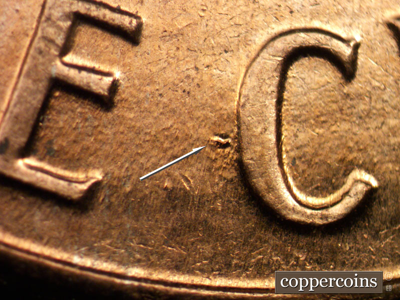 Die-stage C marker on 1961D•1MM•012 (1961 Repunched Mint Mark).