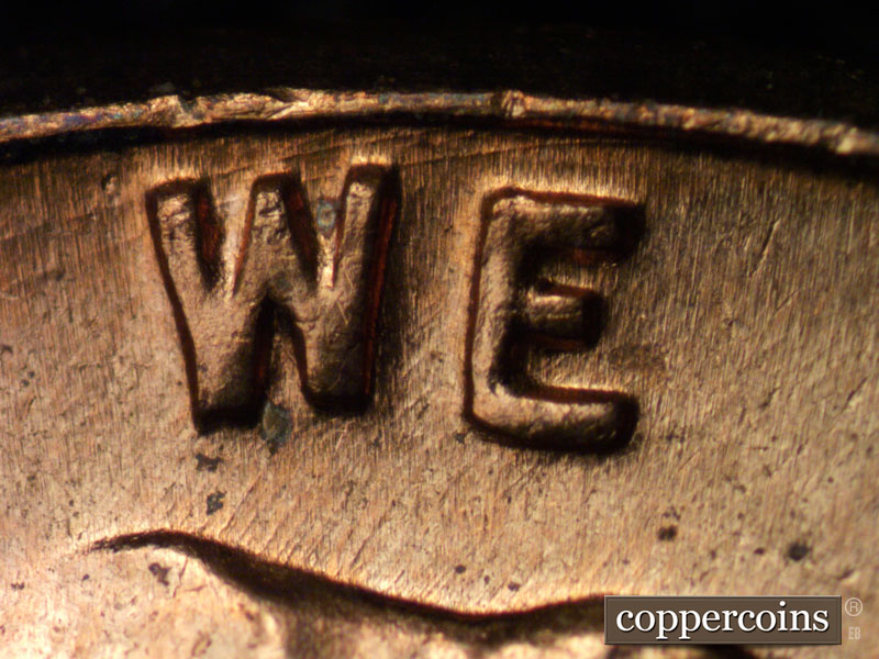 Die-stage B marker on 1961D•1MM•014 (1961 Repunched Mint Mark).