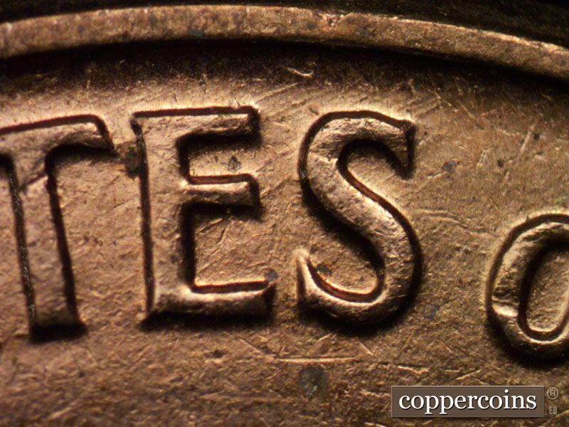 Die-stage B marker on 1961D•1MM•014 (1961 Repunched Mint Mark).