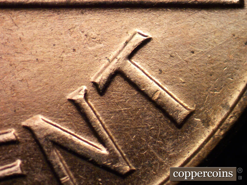 Die-stage B marker on 1961D•1MM•014 (1961 Repunched Mint Mark).