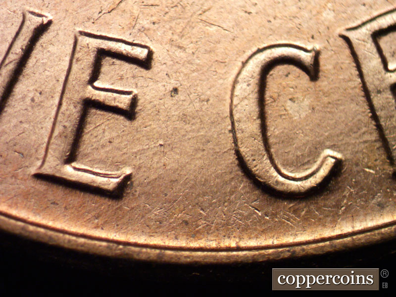 Die-stage B marker on 1961D•1MM•014 (1961 Repunched Mint Mark).