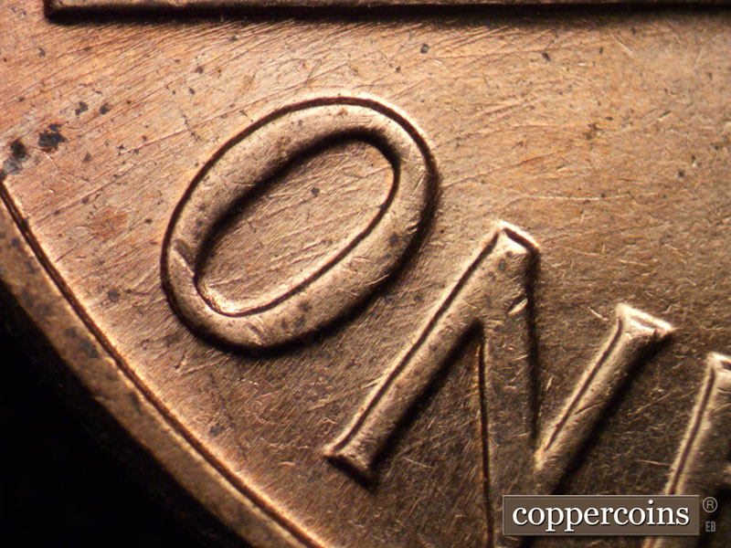 Die-stage B marker on 1961D•1MM•014 (1961 Repunched Mint Mark).