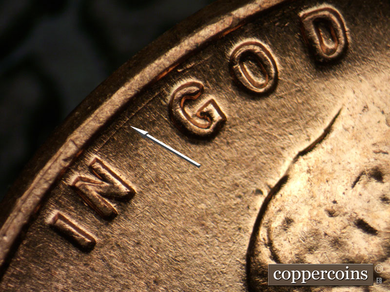 Die-stage A marker on 1961D•1MM•015 (1961 Repunched Mint Mark).