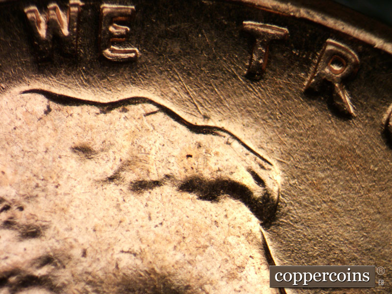 Die-stage A marker on 1961D•1MM•015 (1961 Repunched Mint Mark).