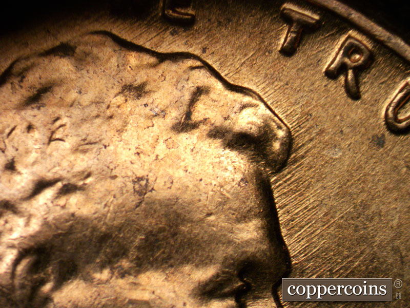 Die-stage B marker on 1961D•1MM•015 (1961 Repunched Mint Mark).