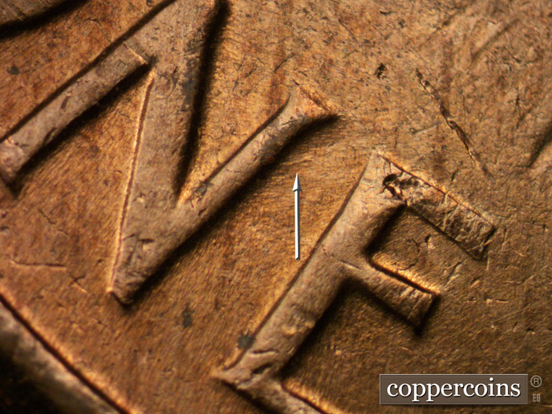Die-stage C marker on 1961D•1MM•016 (1961 Repunched Mint Mark).