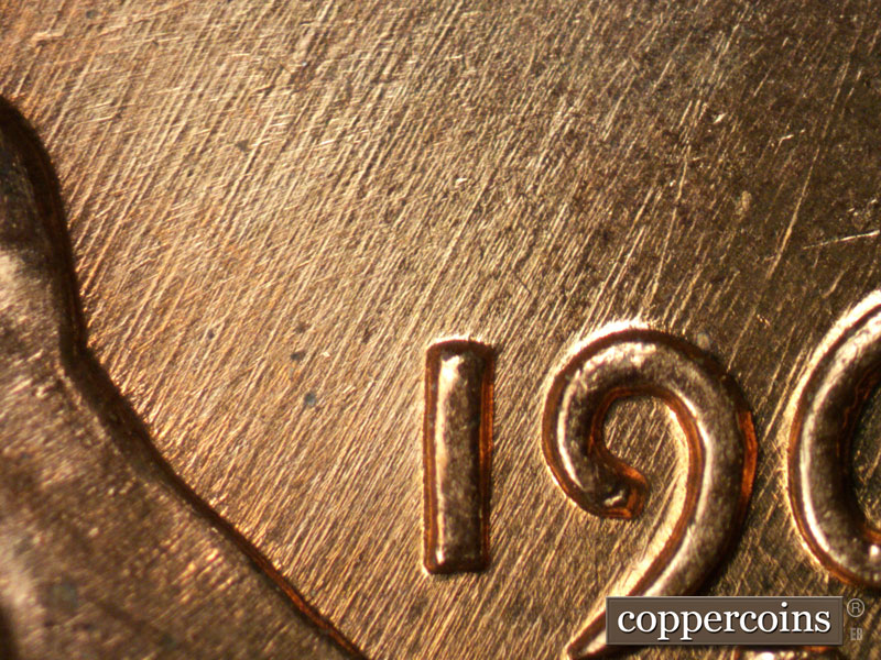 Die-stage B marker on 1961D•1MM•017 (1961 Repunched Mint Mark).