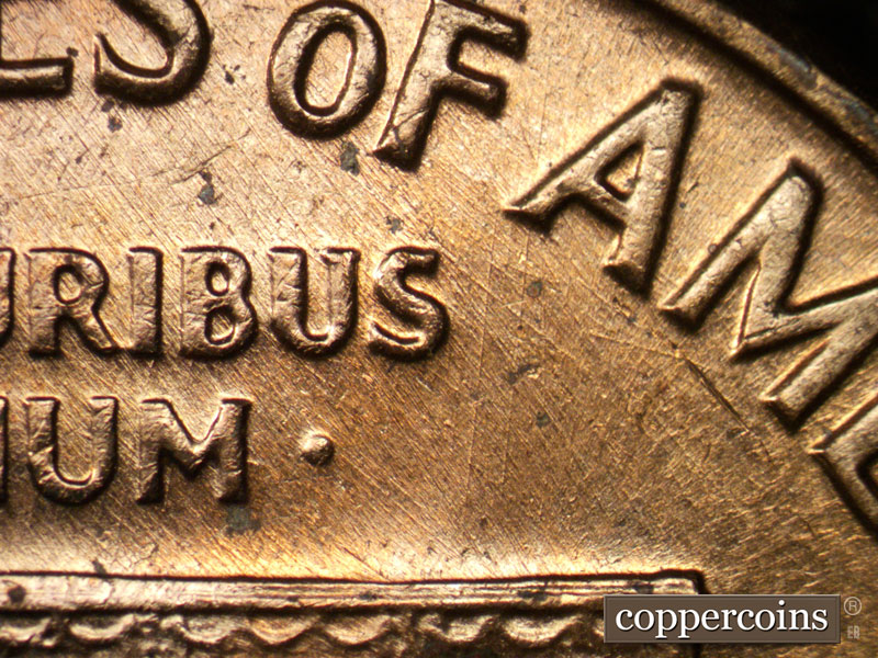 Die-stage B marker on 1961D•1MM•017 (1961 Repunched Mint Mark).