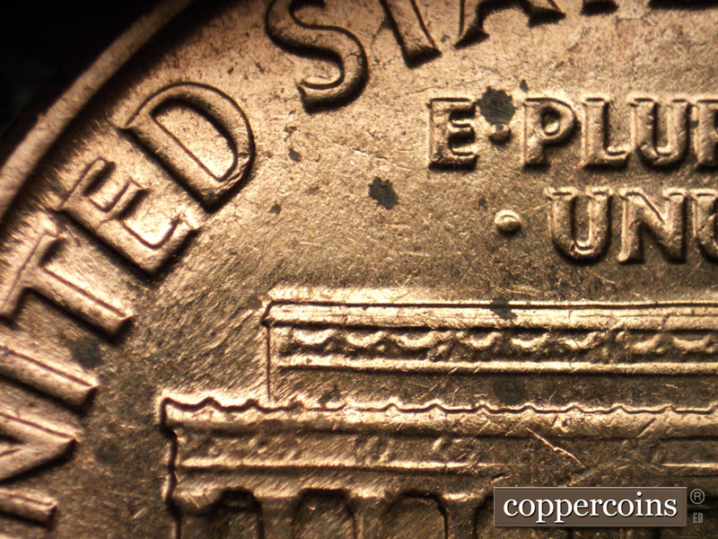 Die-stage B marker on 1961D•1MM•020 (1961 Repunched Mint Mark).
