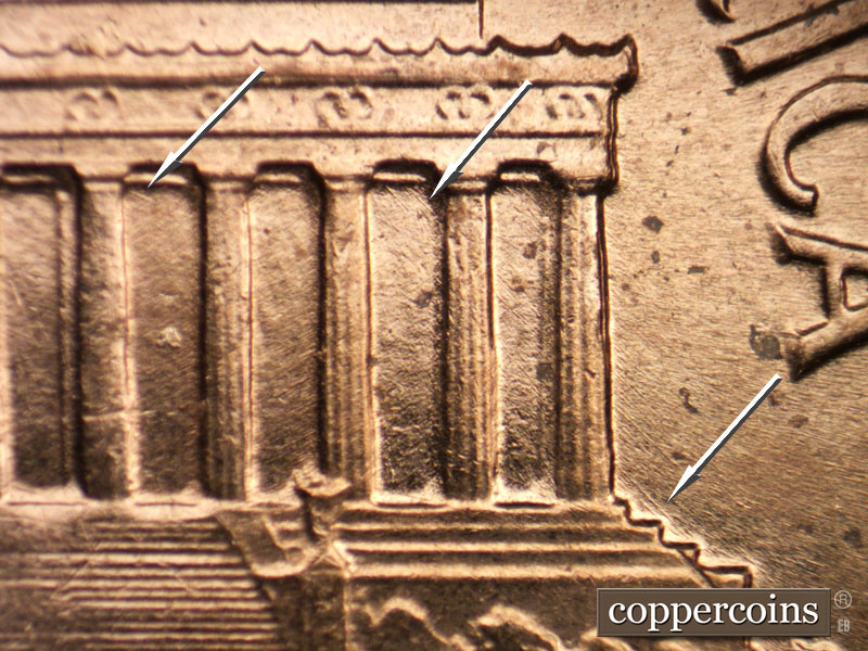 Die-stage C marker on 1961D•1MM•021 showing Light SE die scratches in bays 8 and 10. SE die scratch from lower column 12.