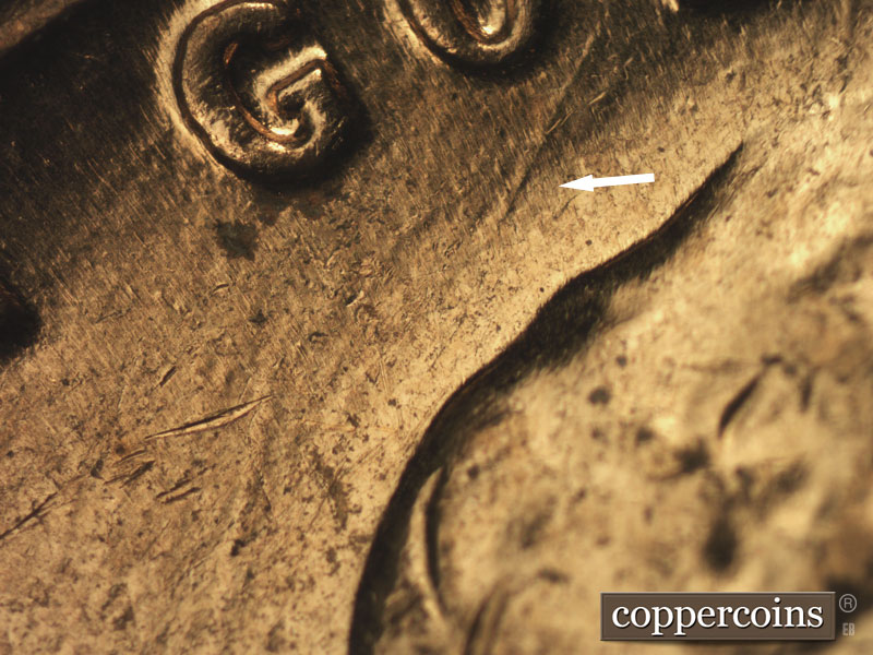 Die-stage C marker on 1961D•1MM•036 (1961 Repunched Mint Mark).