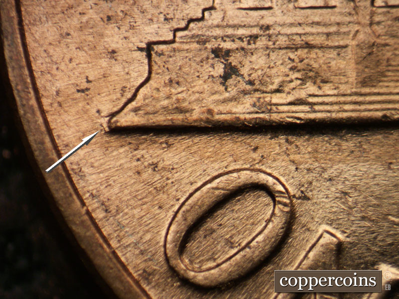 Die-stage C marker on 1961D•1MM•037 (1961 Repunched Mint Mark).