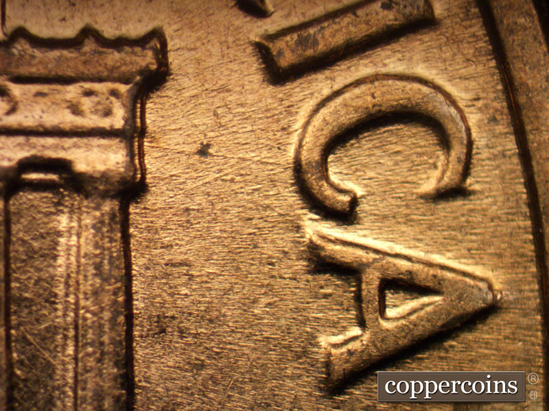Die-stage B marker on 1961D•1MM•047 (1961 Repunched Mint Mark).