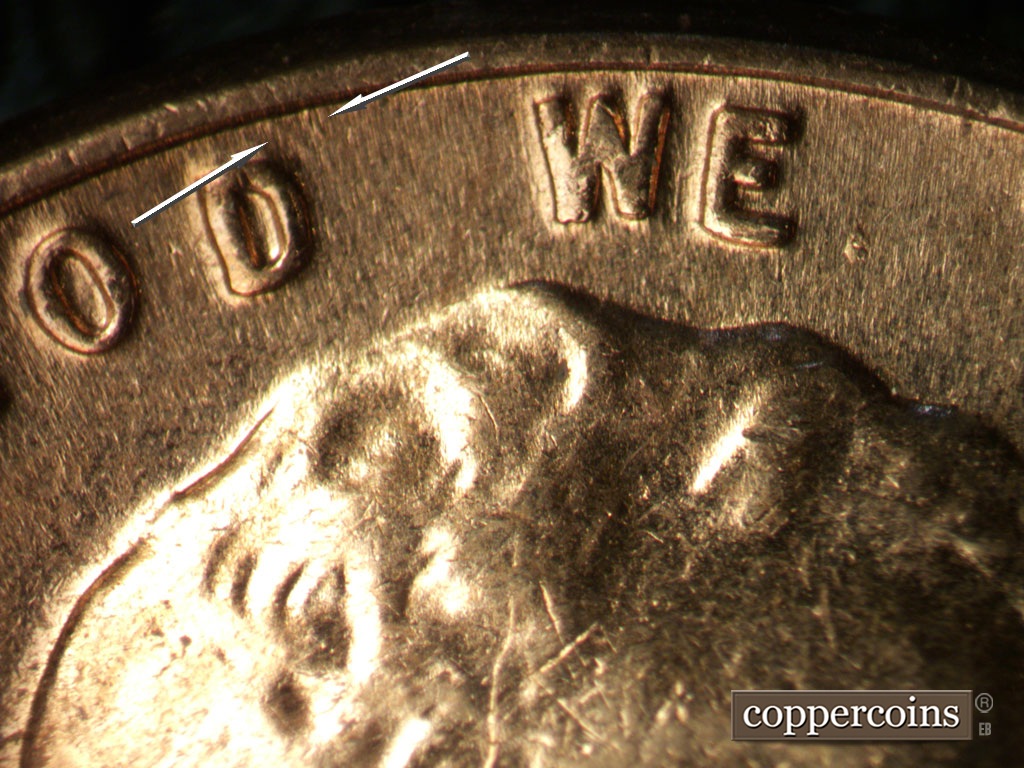 Die-stage C marker on 1961D•1MM•048 showing V shaped die gouge is still visible but worn.
