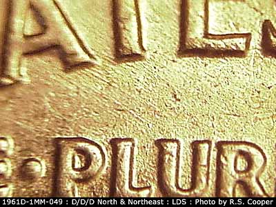 Die-stage C marker on 1961D•1MM•049 (1961 Repunched Mint Mark).