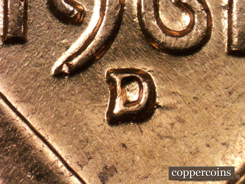 1961 Lincoln cent obverse, CopperCoins die 1961D•1MM•059.