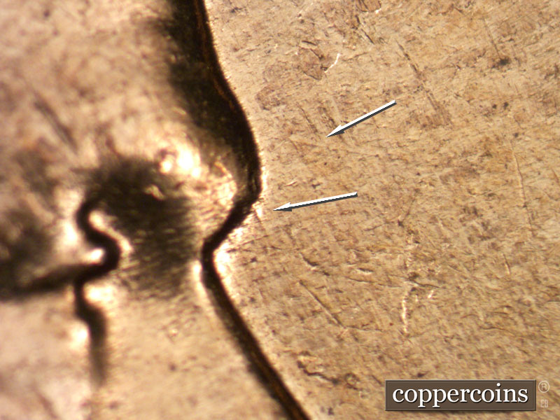 Die-stage B marker on 1961D•1MM•059 (1961 Repunched Mint Mark).