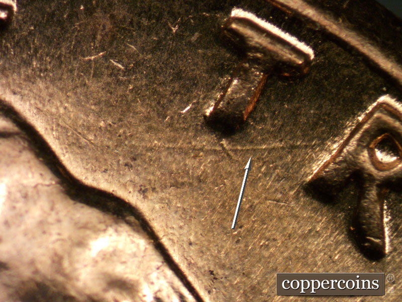 Die-stage B marker on 1961D•1MM•059 (1961 Repunched Mint Mark).
