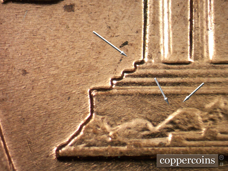 Die-stage B marker on 1961D•1MM•059 (1961 Repunched Mint Mark).
