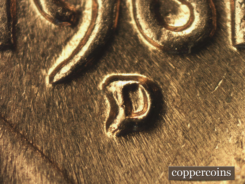 Die-stage C marker on 1961D•1MM•061 (1961 Repunched Mint Mark).