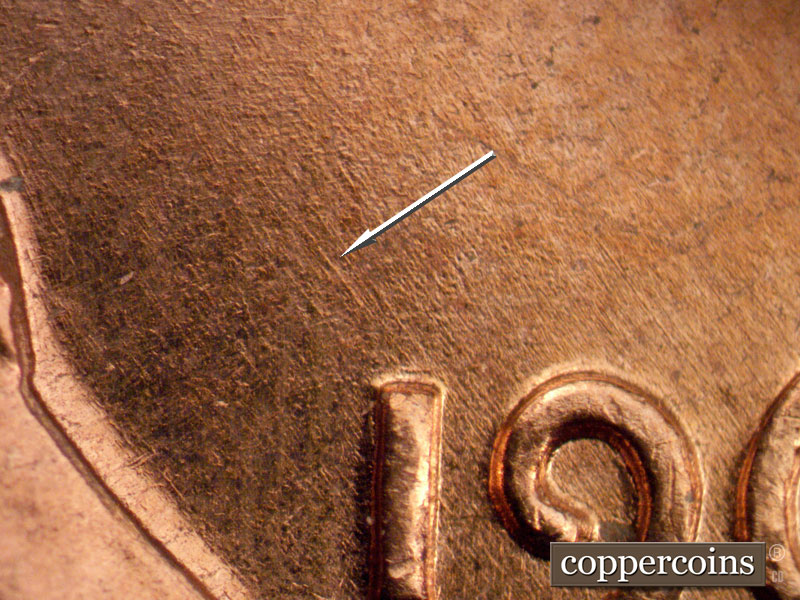 Die-stage B marker on 1961D•1MM•062 (1961 Repunched Mint Mark).