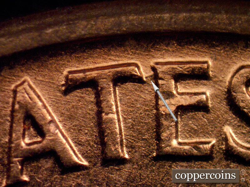 Die-stage B marker on 1961D•1MM•062 (1961 Repunched Mint Mark).
