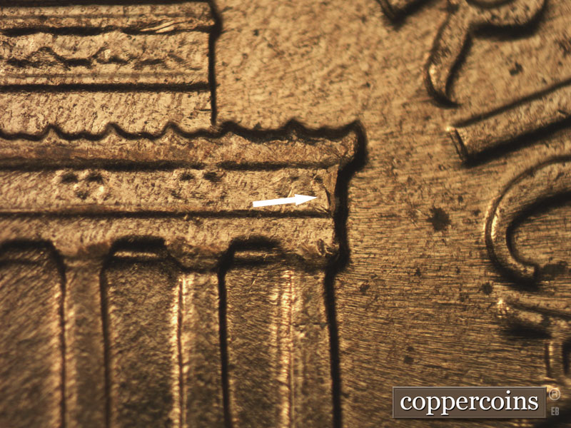 Die-stage C marker on 1961D•1MM•076 (1961 Repunched Mint Mark).