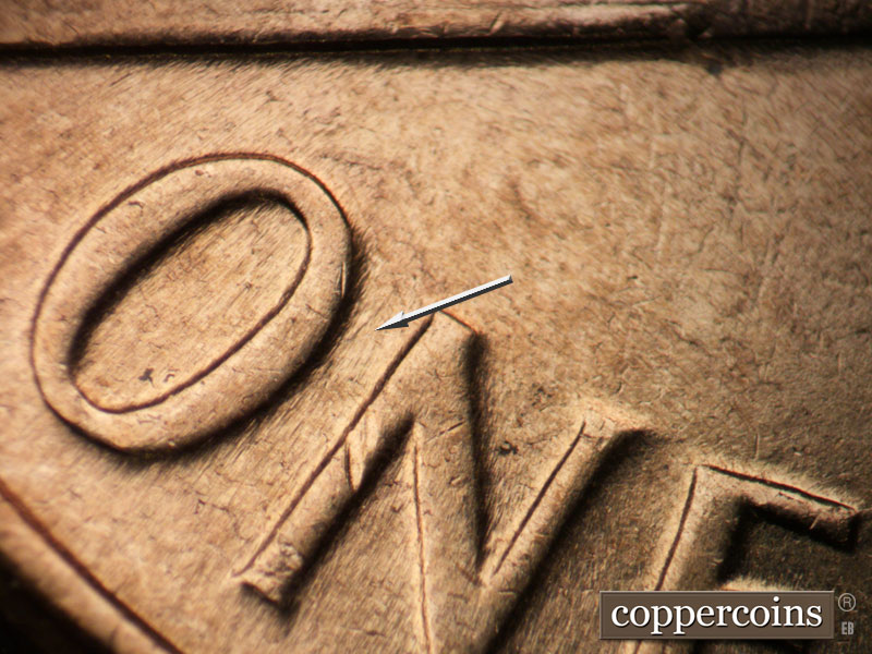 Die-stage C marker on 1961D•1MM•076 (1961 Repunched Mint Mark).