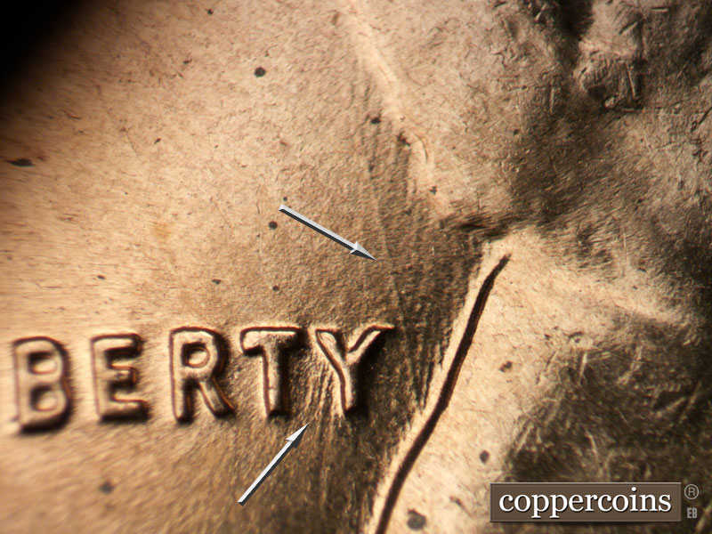 Die-stage C marker on 1961D•1MM•077 (1961 Repunched Mint Mark).