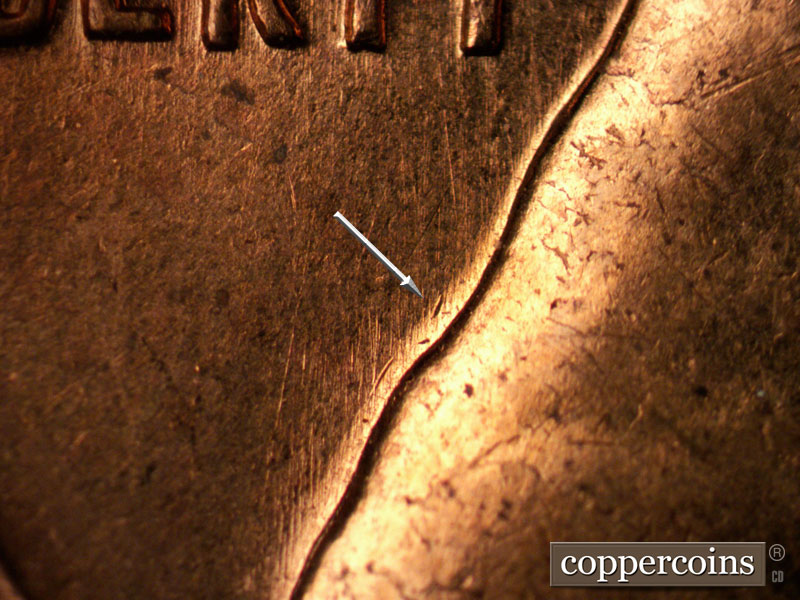 Die-stage A marker on 1961D•1MM•079 (1961 Repunched Mint Mark).