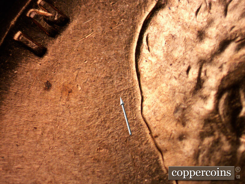 Die-stage B marker on 1961D•1MM•079 (1961 Repunched Mint Mark).
