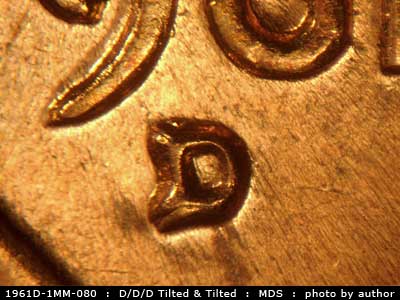 1961 Lincoln cent obverse, CopperCoins die 1961D•1MM•080.