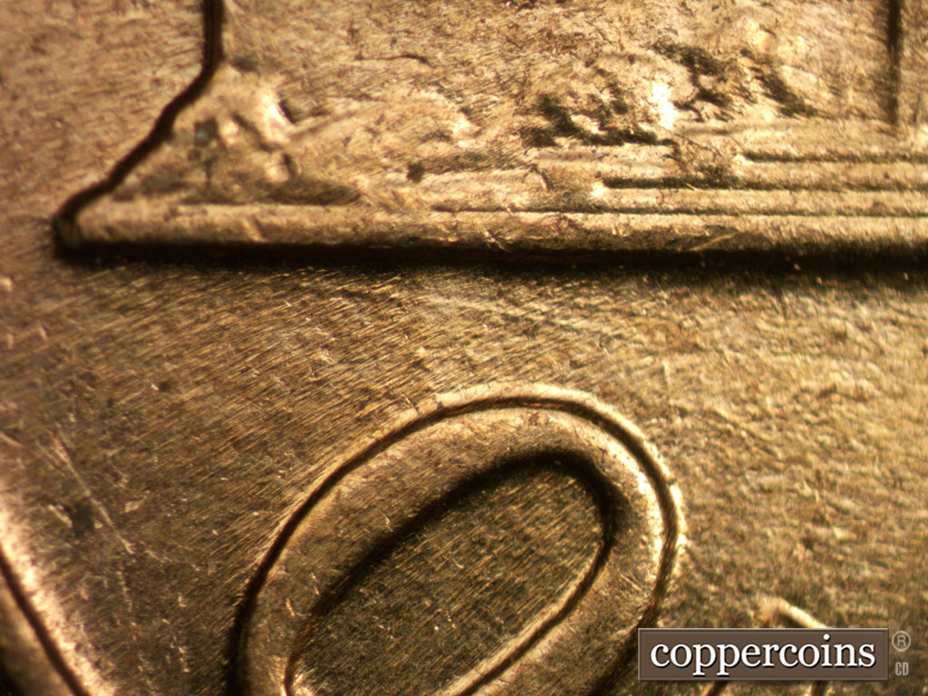 Die-stage B marker on 1961D•1MM•084 (1961 Repunched Mint Mark).