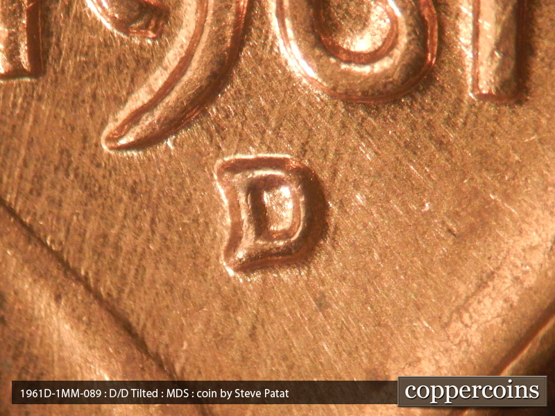 1961 Lincoln cent obverse, CopperCoins die 1961D•1MM•089.