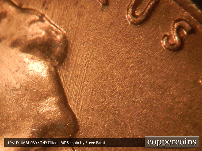 Die-stage B marker on 1961D•1MM•089 (1961 Repunched Mint Mark).