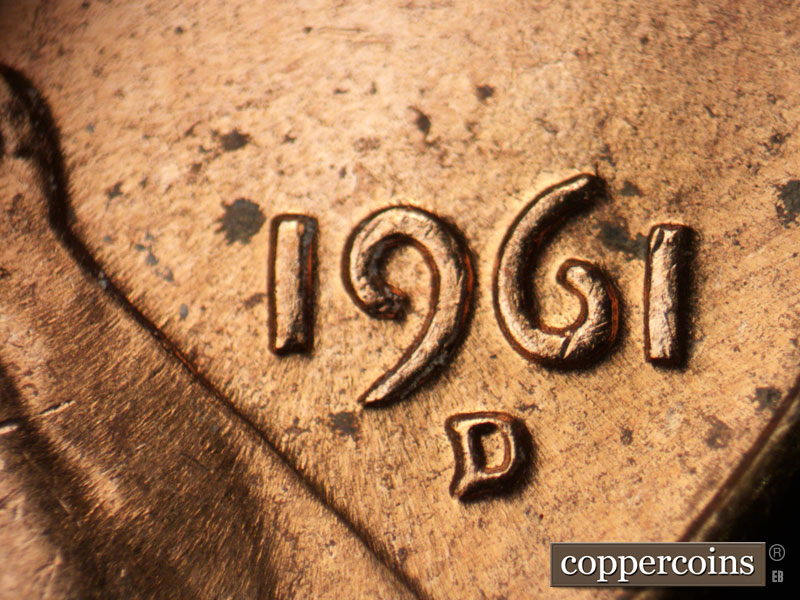 Die-stage C marker on 1961D•1MM•089 (1961 Repunched Mint Mark).