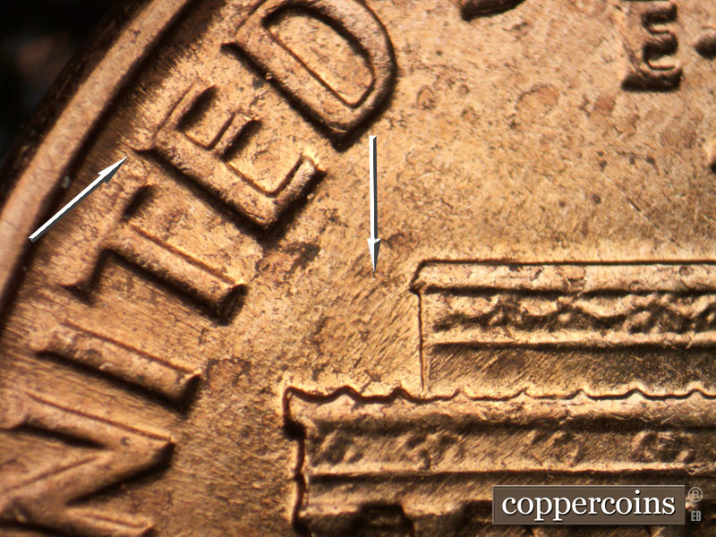 Die-stage C marker on 1961D•1MM•089 (1961 Repunched Mint Mark).